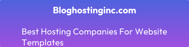 best hosting companies for website templates